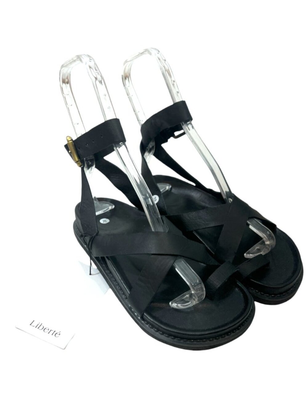 Liberte Bronte Leather Sandals Black Size 39 New $135